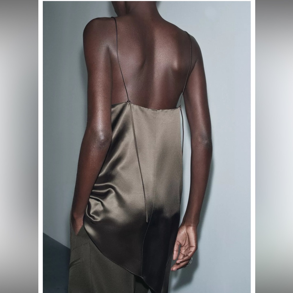 Zara‎ ZW collection asymmetric satin top - Picture 3 of 3